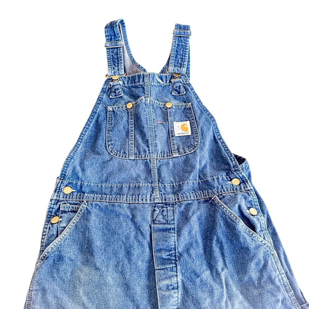 Carhartt Denim Jean Overalls Vintage 689279-8BFB Size 34 x 34